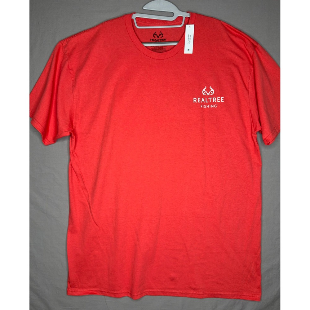 Realtree Fishing Mens Graphic T-Shirt Red Cotton Short Sleeve 2XL NWT - Picture 2 of 5